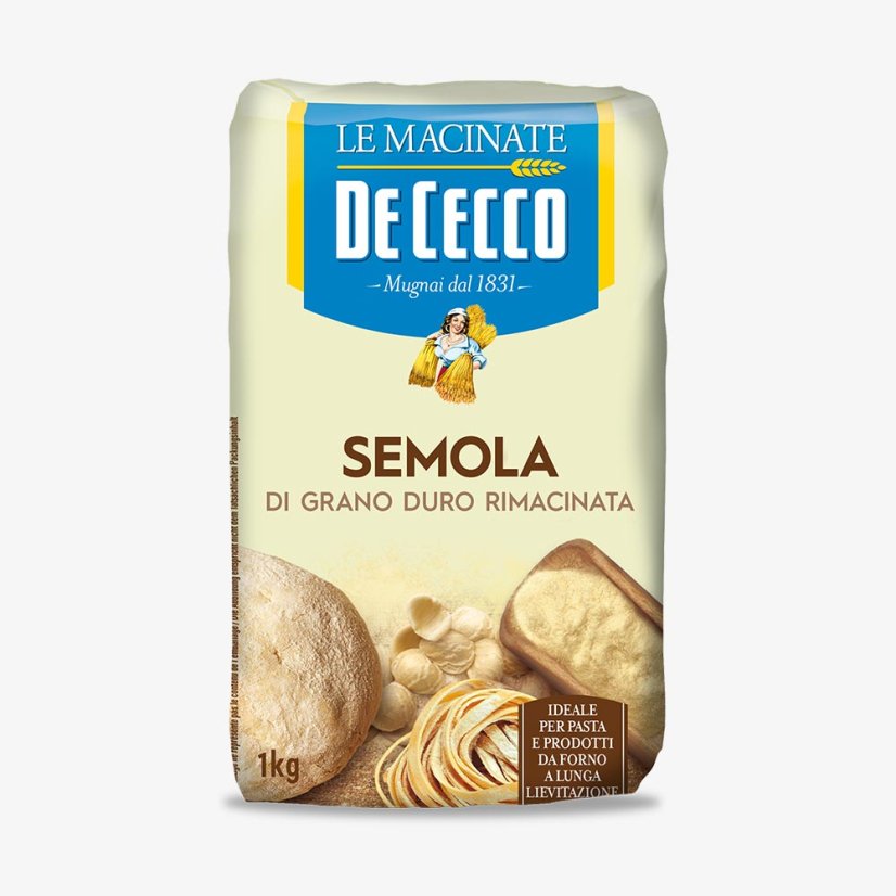 De Cecco Semola di grano duro - Dvakrát mletá krupice z tvrdé pšenice 1 kg