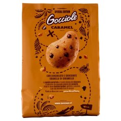 Pavesi Gocciole Karamelové sušenky s kousky čokolády a karamelovými zrny 300g